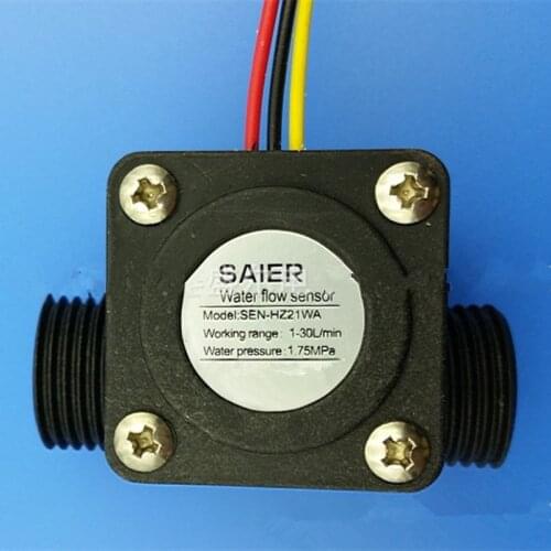 2PCS Water Flow Meter Sensor Flowmeter pool float switch Hall fuel flowmeter water heaters,credit card machine G1/2 1-30L/Min