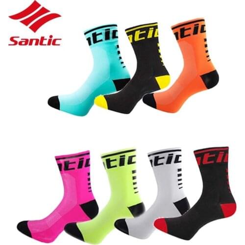 SanticCycling Socks 5 Pairs / Lot Men Breathable Bike Socks Anti-sweat Basketball Football Soccer Sport Socks Meias Ciclismo