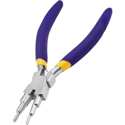 6 in 1 Jewelry Pliers DIY Handle Round Nose Pliers Wire Wrapper Looping Forming Plier Hand Tools for Jewelry Making Tools
