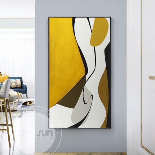 Abstract Canvas Painting Colour Blocks Black Lines Painting Pictures Wall Pictures for Living Room Bedroom Modern Art Home Deco