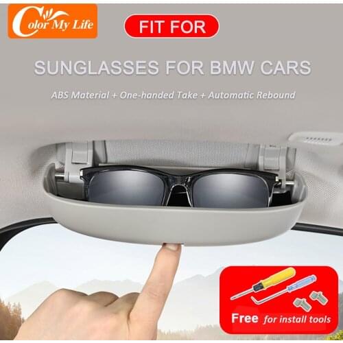 Color My Life Car Eyeglass Holder Glasses Storage Clip for BMW X2 X3 X5 F25 F15 2012 - 2021 Auto Organize Sunglasses Holder