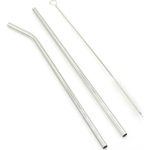 Household Stainless Steel Straws For Juice Smoothie Green Reusable Straw Cocktail Bar Accessories Eco Friendly Products