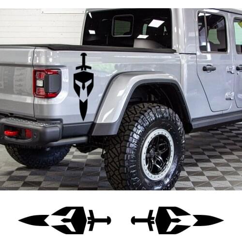 For Jeep Gladiator JT Pickup Rear Trunk Bed Side Stickers Truck Graphics Shield Sword Decor Decals Vinyl Cover Auto Accessories
