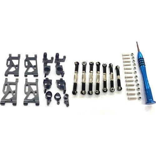 For WLtoys 1:14 144001 RC Car Upgrade Parts Metal Steering Swing Arm Base C Rear Hub Seat Servo Pull Rod