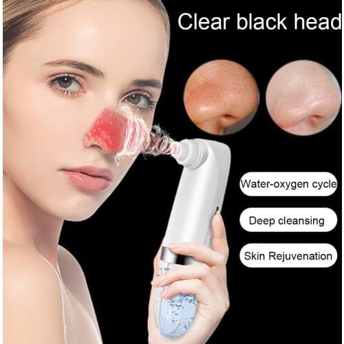 Rechargeable Electric Blackhead Remover USB Rechargeable Pore Vacuum Cleaner Water Cycling Comedone Extractor 6 Probe 3 Tools