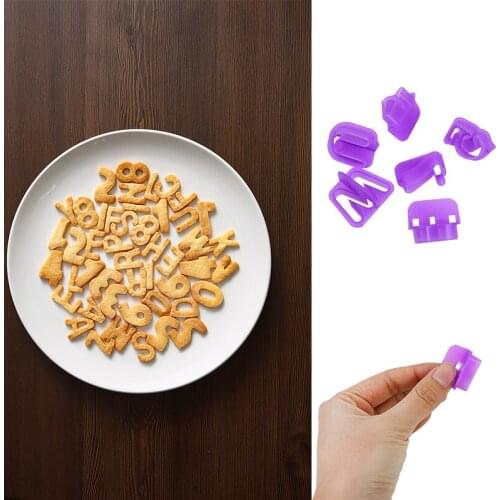 40PCS Fondant Cutter Cake Decorating Tools Plastic Cookie Mold Upper Alphabet Capital Letters Number Baker Mold For Party Decor