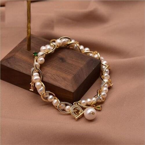 Fine Fashion Handmade Fresh Water White Pearl Leaf Bracelet Women Girls Couple Party Engagement Wedding Party Gifts Moda Mujer