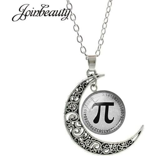 JOINBEAUTY Greek Alphabet Poker Love Moon Pendant Necklace Jewelry Antique Handmade Glass Jewelry Accessories T134-20