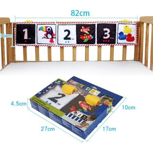 Baby Carriage Bed with Music Multifunctional Hanging Baby Cloth Book Kids Guardrail Interesting Decoration Toys for 0-36 Month