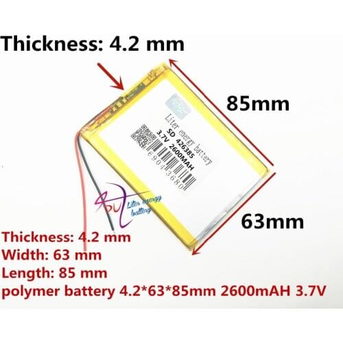 Best battery brand Supply SP consoles polymer lithium battery 426385 2600MAH 3.7V