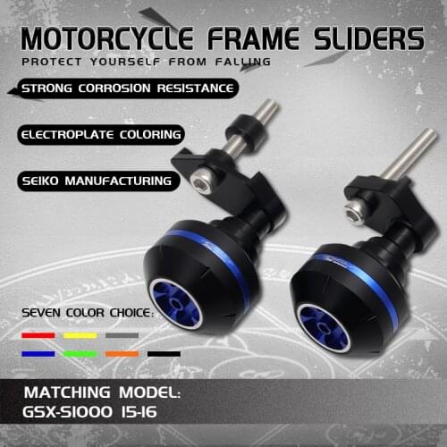 Motorcycle CNC Aluminum Falling Protection Frame Sliders Crash Protector For GSX-S1000 GSX-S 1000 GSXS1000 2015-2016
