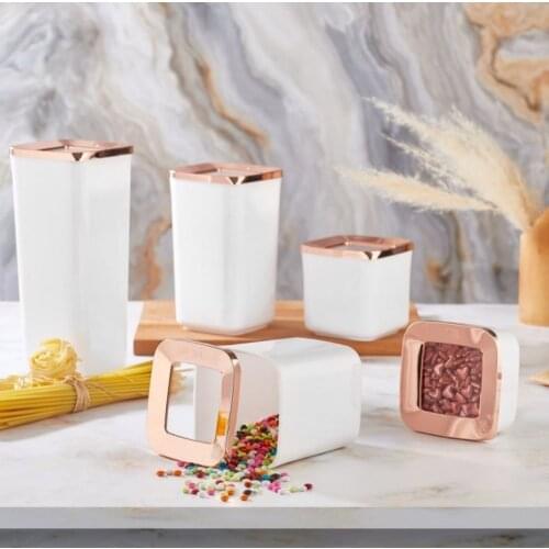 1700/1200/900/700/250ML White Food Storage Container Set 5 Pcs Storage Organize Boxes Kitchen Refrigerator Noodle Box