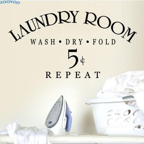 ZOOYOO Laundry Room Wall Sticker Home Decor Living Room Decoration Removable Bedroom Wall Decals DIY Wall Art Murals