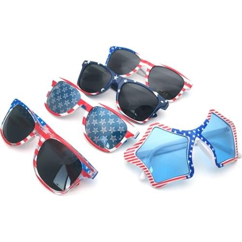 2021 New Various Personality USA Flag Sunglasses Independence Day Glasses Promotional Party Eyewear Women/Men