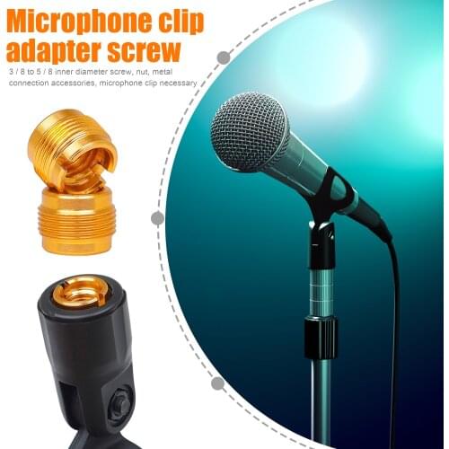 2pcs 3/8 to 5/8 Screw Adapter Converter for Microphone Stand Clips Mic Holder Mic Stand Adapter Thread Screw