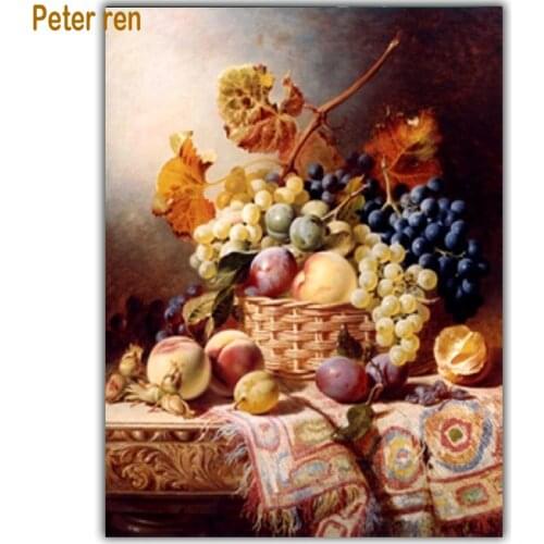 Peter ren Diamond embroidery Cross stitch DIY Diamond painting 3D Square mosaic Rhinestones full Needlework fruits basket
