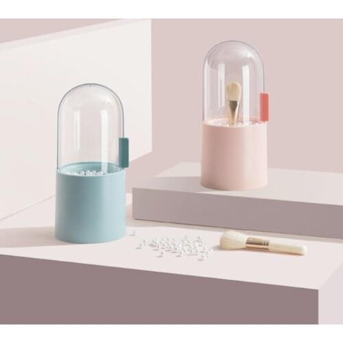 Transparent Cosmetic Brush Dtorage Box With Pearl Cosmetic Organizer For Lipstick Plastic Storage Container Small Item Organizer