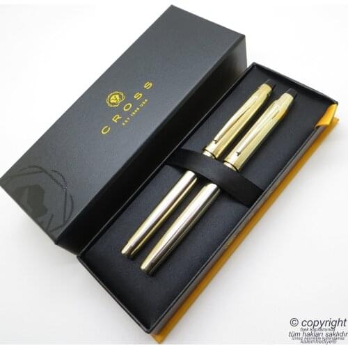 Cross Pen 4549 Century II 10 Carat Gold Fountain Pen + Roller Pen Set | Cross Pen | İsme Custom pen