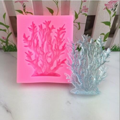 Ocean seagrass coral cake decorated silicone mold chocolate baking sugar mold drop glue DIY hand mold