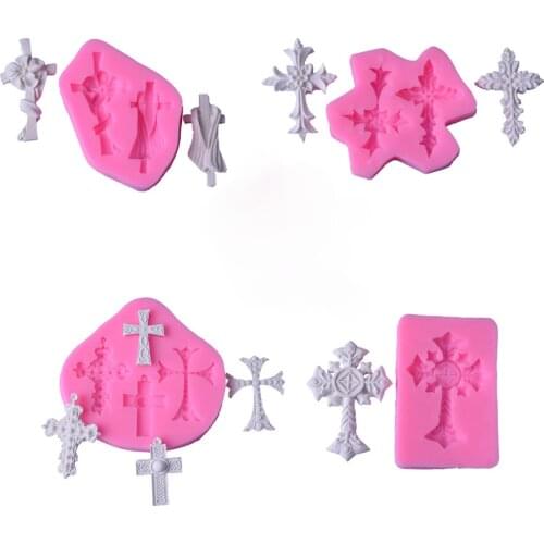 DIY Cross Jesus Silicone Mold Suitable for Making QQ Candy Jewelry Pendants Cake Jewelry Accessories Clay Resin Molds