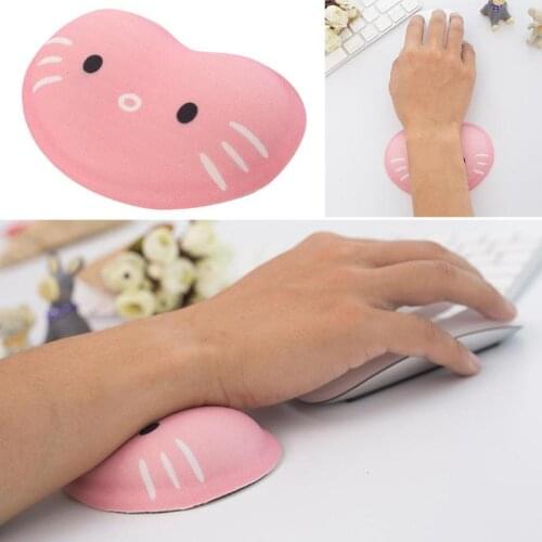 Cartoon Cat Silicone Wrist Rest Mouse Pad Smooth Comfortable Soft Ergonomic Design for Desktop PC Hand Support Cushion