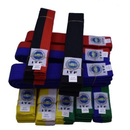 SINOBUDO ITF WTF Taekwondo Belt Word Belt Embroidery Adult Children Cotton Taekwondo Core Belt