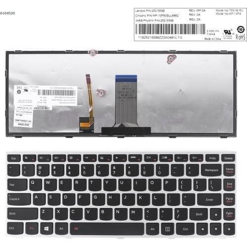 US QWERTY New Replacement Keyboard For Lenovo M41-80 Z40-70 Z40-75 Z41-70 B41-30 B41-35 B41-80 Laptop Silver Frame with Backlit