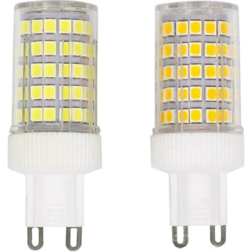 LED no flicker G9 LED Ceramic Corn Bulb 86leds SMD2835 220V230V 9W LED Ceramic Lamp 360 Degree Angle Replacement for Halogen