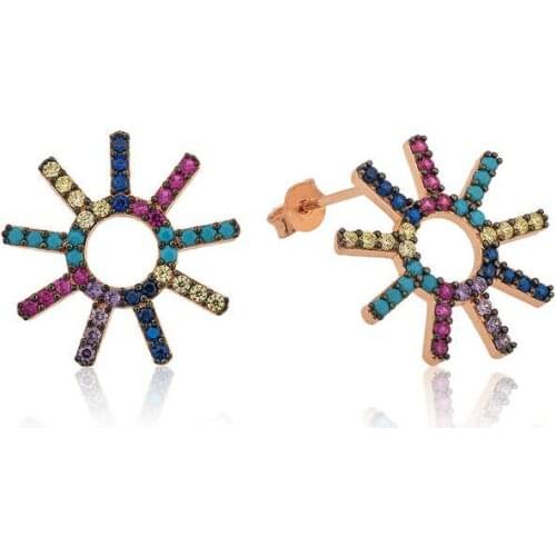 Tevuli 925 Sterling Silver Sun Mix Womens Earrings