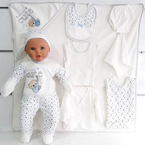 Cute Teddy Bear Pattern 11 Piece Baby Hospital Output Set