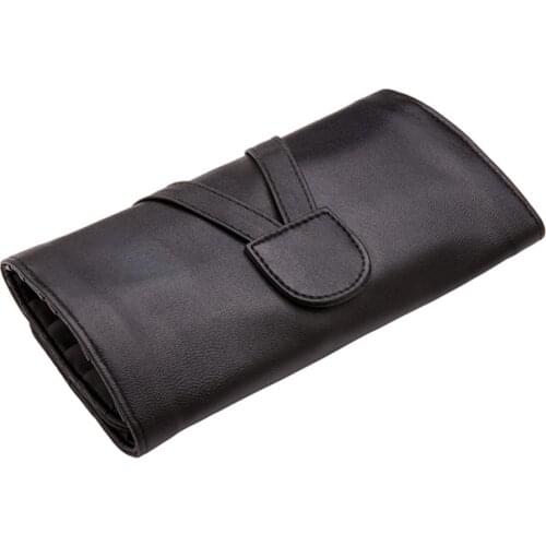 High Quality 24/18 Slots Makeup Brushes Bag Makeup Pouch for Brushes Cosmetics Bag Grainy PU Leather
