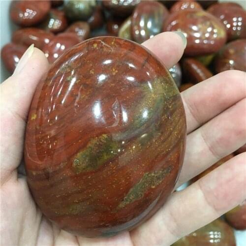 1pcs Natural red jade stone quartz healing crystals palm stone for decor