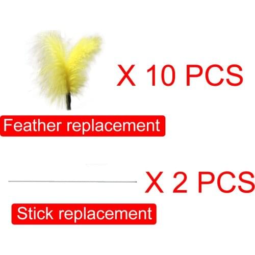 Feather Replacement X 10 PCS , Stick Replacement X 2 PCS for Cat balance Car, Cat Toy