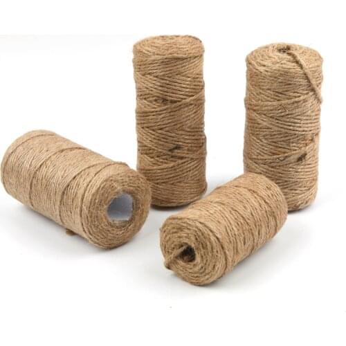 30/50/100Meters Natural Jute Rope Cord String Burlap Ribbon Crafts Sewing DIY Jute Hemp Wedding Party Decoration