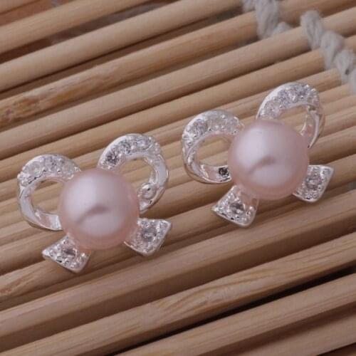 AE612 Hot sterling earrings , fashion jewelry , noble pearl /crsaliza bbuajtba silver color