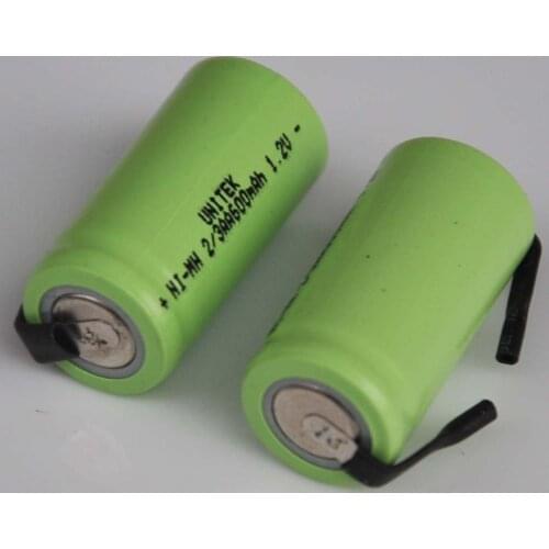 3-10PCS 1.2V 2/3AA ni-mh rechargeable battery 600mah 2/3 AA nimh cell with welding tabs for Electric razor shaver solar light
