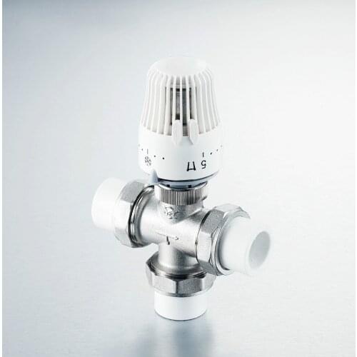 DN25 DN32 Automatic Thermostatic Control Valve Brass 3 way PPR Pipe Thermostat Valve Underfloor heating system Heating Actuator