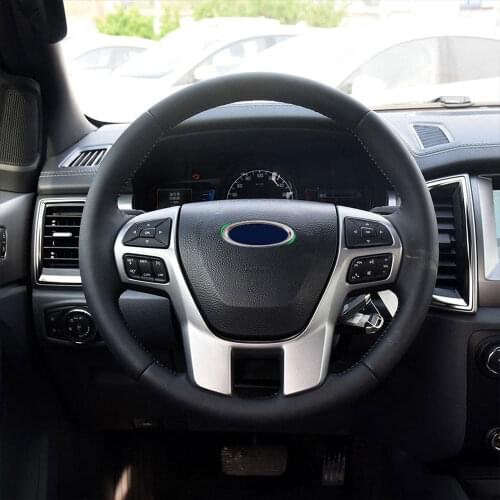 Carmilla Stainless Steel Car Interior Steering Wheel Circle Sticker Decoration Fit For Ford Everest Explorer Ranger Accessories