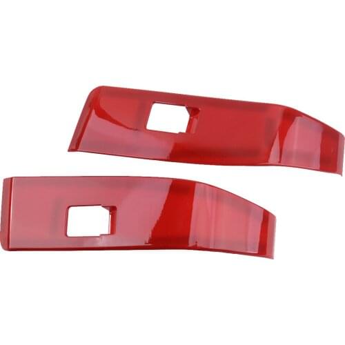 Beler 2Pcs/Set Car Rear Door Armrest Window Lift Switch Buttons Cover Fit For Toyota Tacoma 2016-2019 2020 Red Left Hand Drive