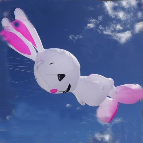 Free shipping high quality large longevity rabbit kite outdoor large soft kite line laundry ripstop nylon fabric white bearded