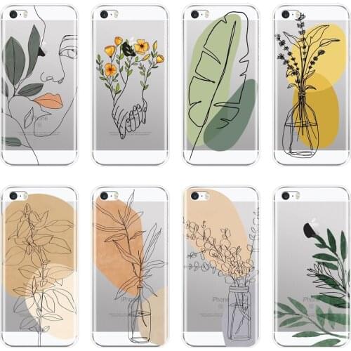 Aesthetic Flower Art Floral Simple Painting Soft Silicone Phone Case For iPhone 5 5C 5S SE 4 4S Back Cover For iPhone 4 5 S