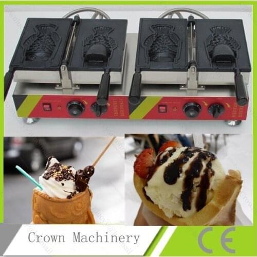 Electric Commerical Ice Cream Open mouth fish Taiyaki ice cream waffle maker; Taiyaki fish