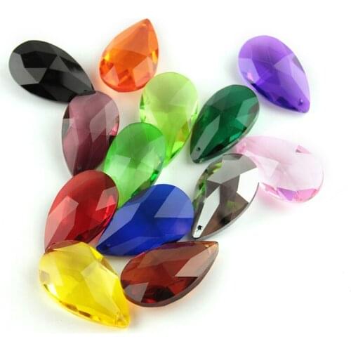 38mm/50mm/63mm/76mm Crystal Chandelier Parts Almond Shape Glass Beads Lighting Prism Pendant Hanging Parts