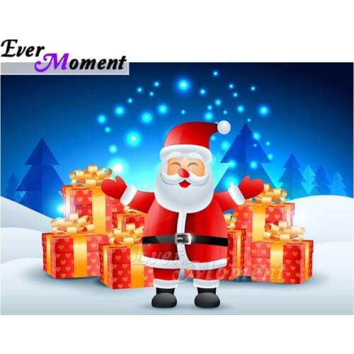 Ever Moment Diamond Painting Christmas Santa Claus Gifts Picture Of Rhinestone 5D DIY Mosaic Diamond Embroidery Decor ASF1971