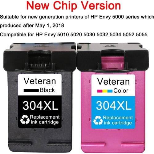 Veteran 304XL Black Ink Cartridge for hp 304 xl hp304 Cartridge for hp Envy 3720 3721 2620 2630 2632 5030 5020 5032 5010 printer