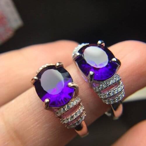 KJJEAXCMY Colorful jewelry 925 silver inlaid amethyst ring womans protagonist