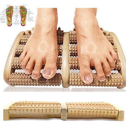 5 Raw Wooden Foot Roller Foot Massager Stress Relief Spa Relax Massager Anti Cellulite Pain Relief Foot Massage Health Care Tool
