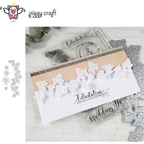 Piggy Craft metal cutting dies cut die mold Leaf strip decoration Scrapbook paper craft knife mould blade punch stencils dies