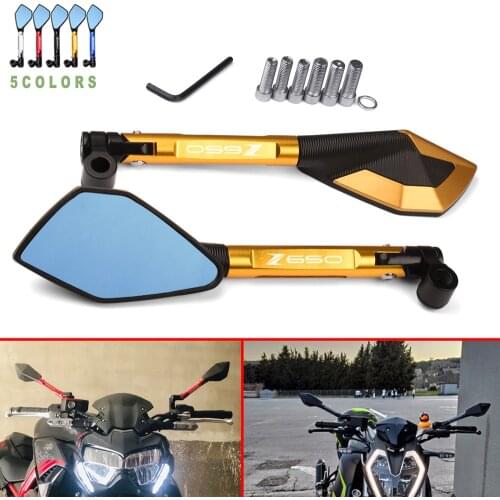 Z650 Motorcycle Rearview Mirror CNC Aluminum View Side Mirrors For Kawasaki Z650 Z 650 2016 2017 2018 2019 2020 2021 ALL YEAR