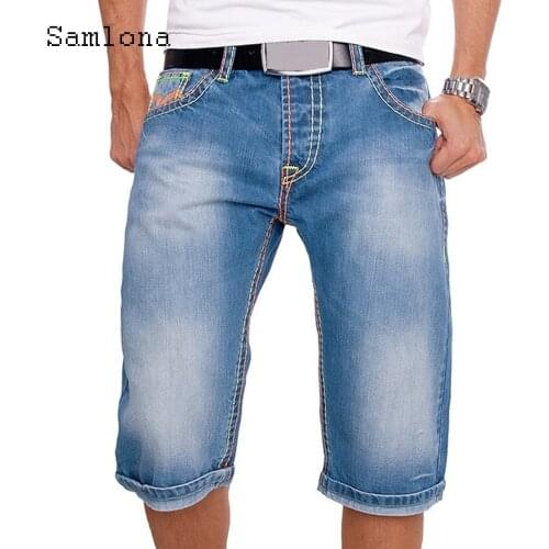 Plus Size 3xl Mens Denim Shorts Fashion Jeans Patchwork 2021 Summer New Casual Knee-Length Demin Pants Sexy Male Clothing